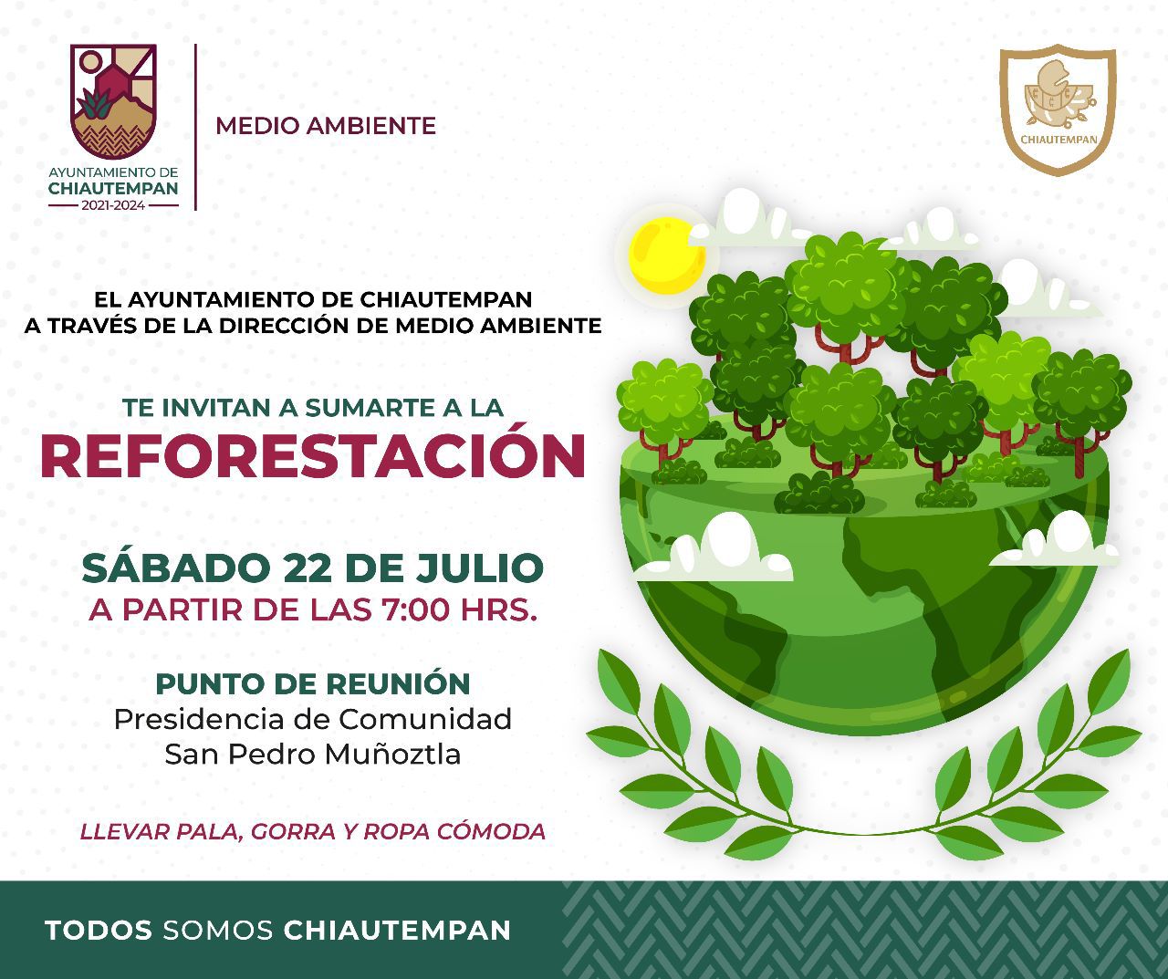 Invita Ayuntamiento de Chiautempan a campaña de reforestación